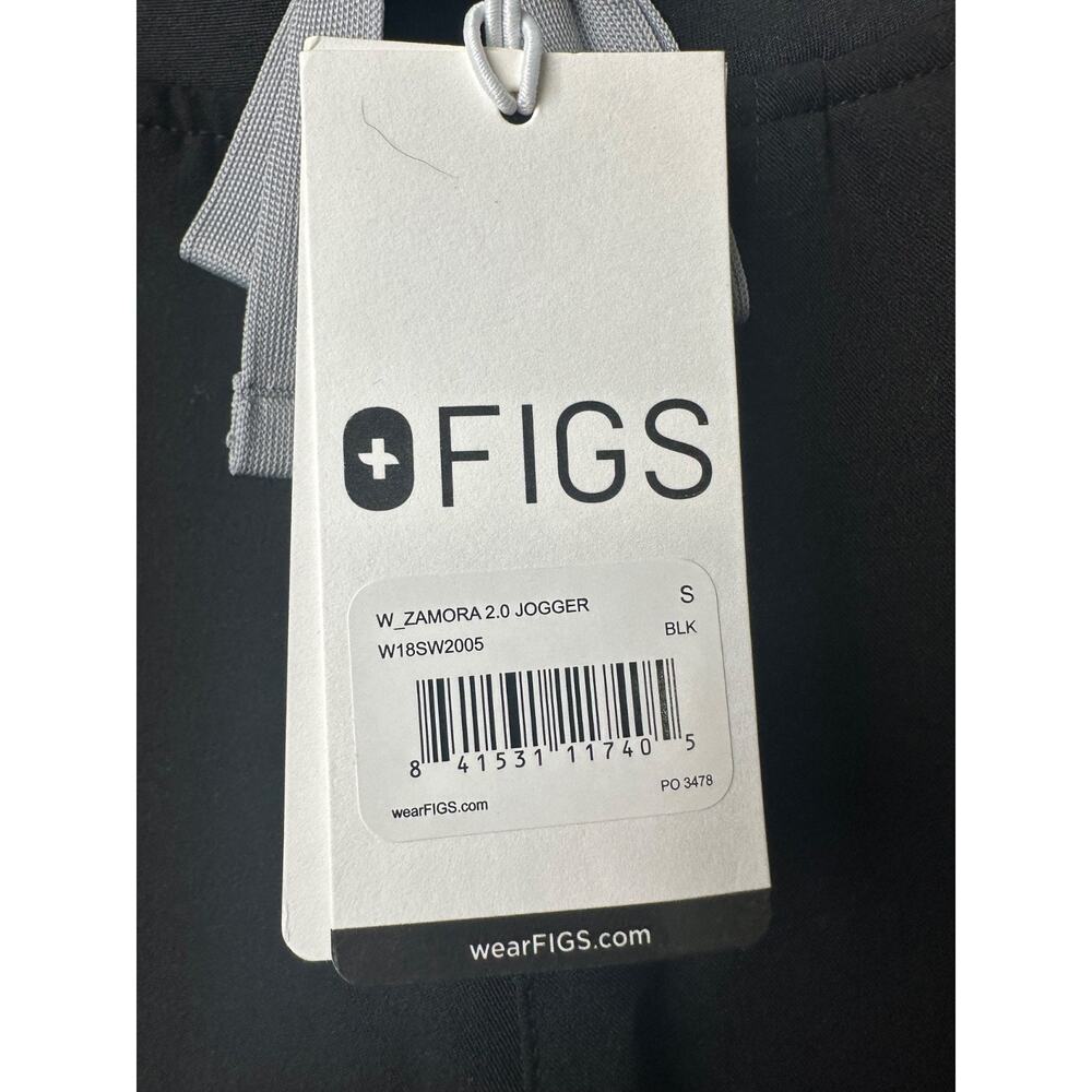 NEW FIGS Zamora Joggers Womens S x 28" Black Scrub Pants 1000208 Medical D53 - Picture 2 of 6